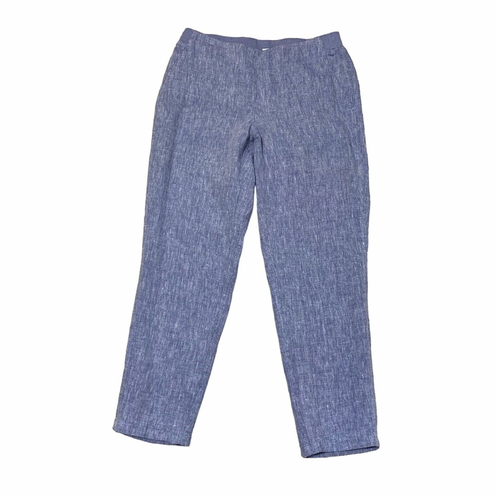 J Jill Love Linen Pull On Pant Tapered Leg Elastic Waist PXS